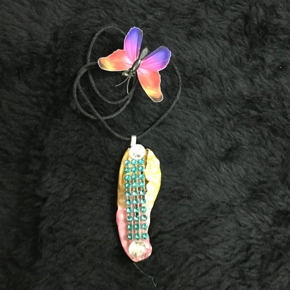 Reversible Rhinestone Unique Rare Vintage Boho One of a Kind Handmade Necklace - Picture 2 of 16